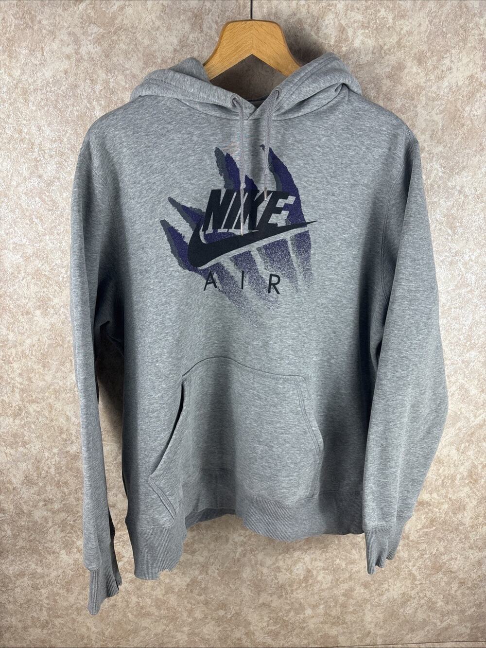 Vtg Y2K Nike Air Gray Hoodie Men's Size XL Heavyweight Center Swoosh JJT
